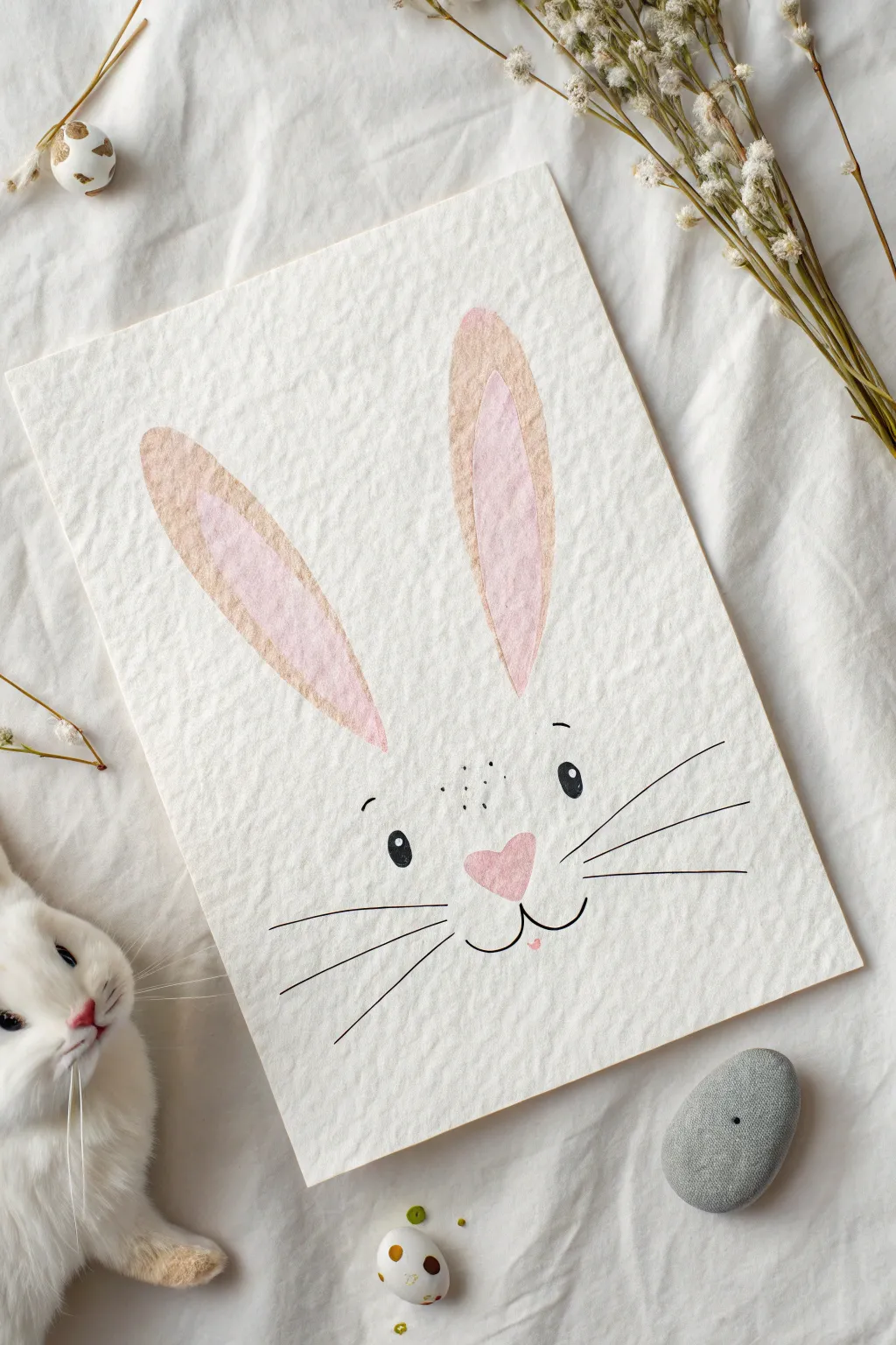 Sweet handprint bunnies with floppy ears and a tiny fingerprint tail, perfect toddler art.