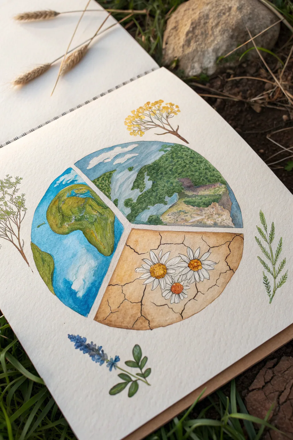 Earth in three eras: lush past, shifting present, and a stark future for drawing inspiration