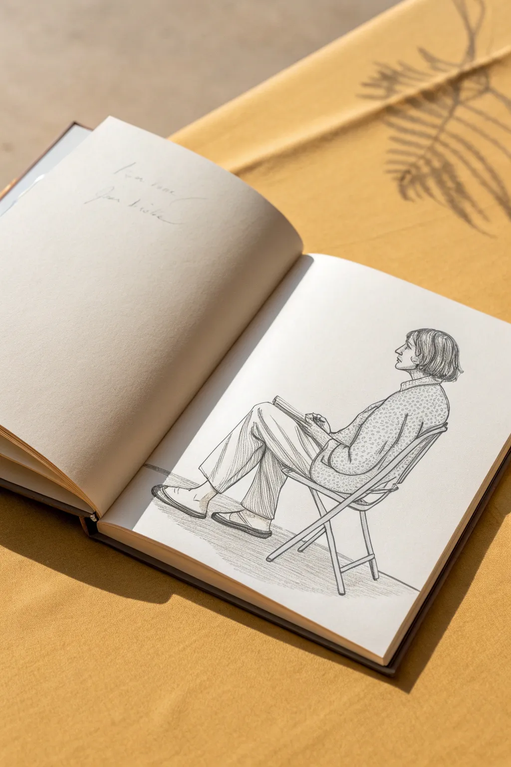 Minimal seated figure sketch showing natural slouch and body angles, perfect for practice