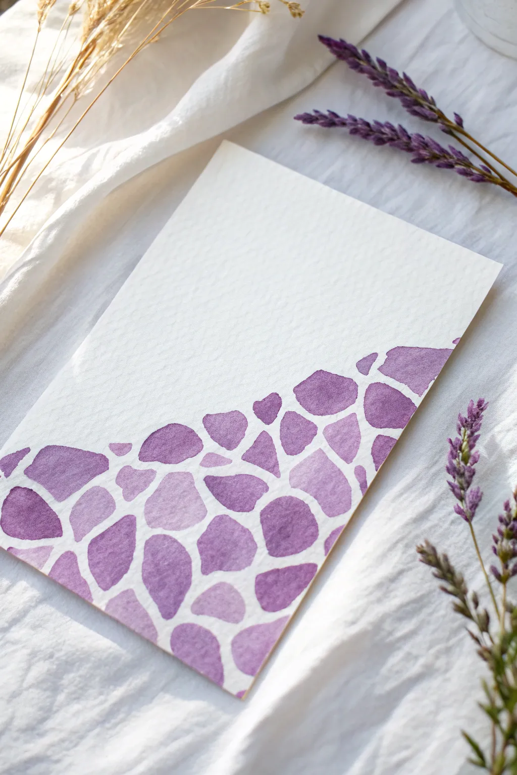 Purple cow-print pattern in lilac and violet, a minimalist boho remix for your sketchbook.