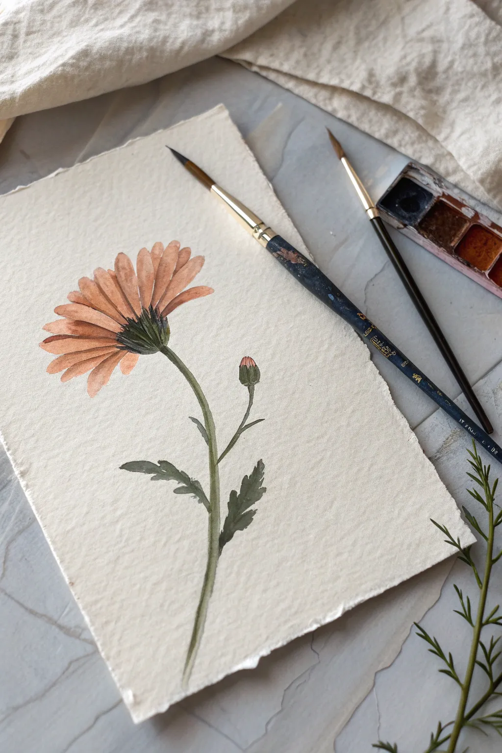 Combine two unrelated things: a flower turning into an eye for clean, surreal painting inspiration