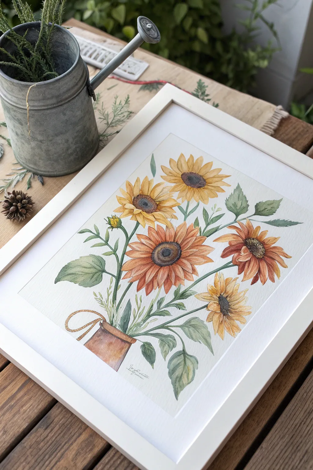 Sunflower students bloom with gentle care, a calm minimalist teacher painting idea full of warmth