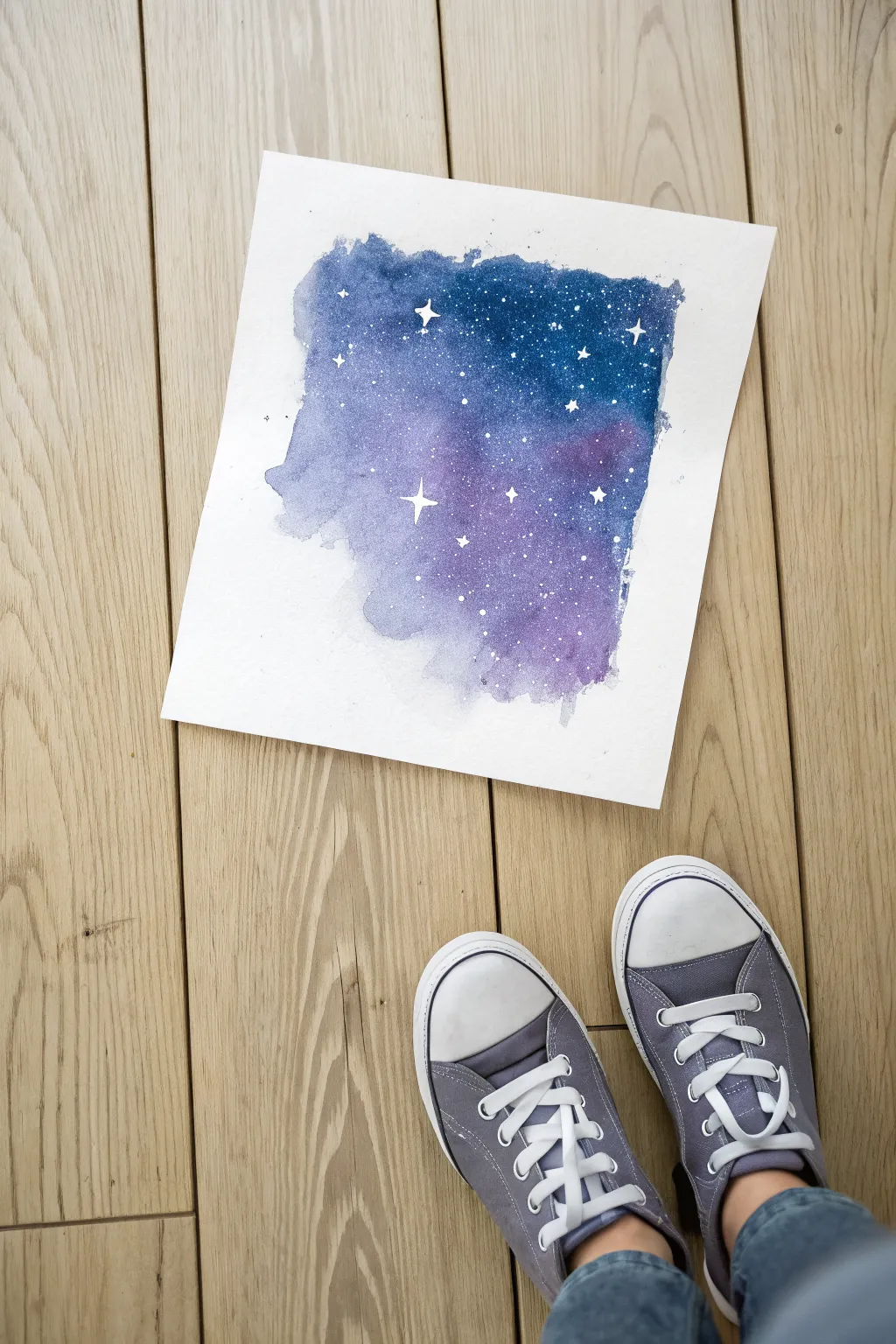 Paint a galaxy in a simple sidewalk puddle and let tiny stars sparkle under your feet.
