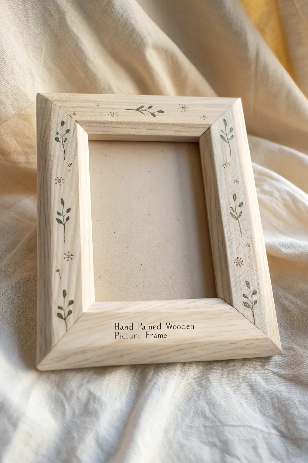 Gift-ready idea: hand-painted wooden frame with a single initial and tiny matching doodles