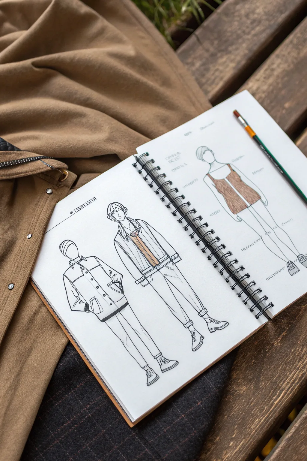 Front, side, and 3/4 anime outfit turnaround to study hems and collars from every angle