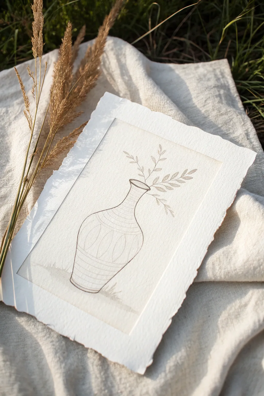 Use a pale abstract wash to turn negative space into a deliberate, beautiful shape.