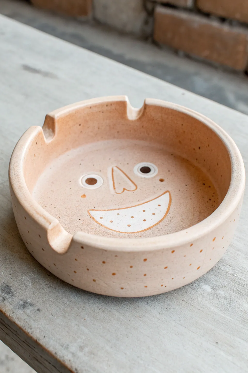 Playful open-mouth clay character ashtray idea with clean minimal lines and handmade charm