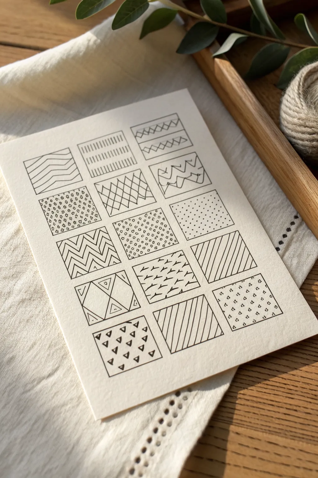 Hatching and crosshatching sampler: clean bands and angled zones for modern texture practice