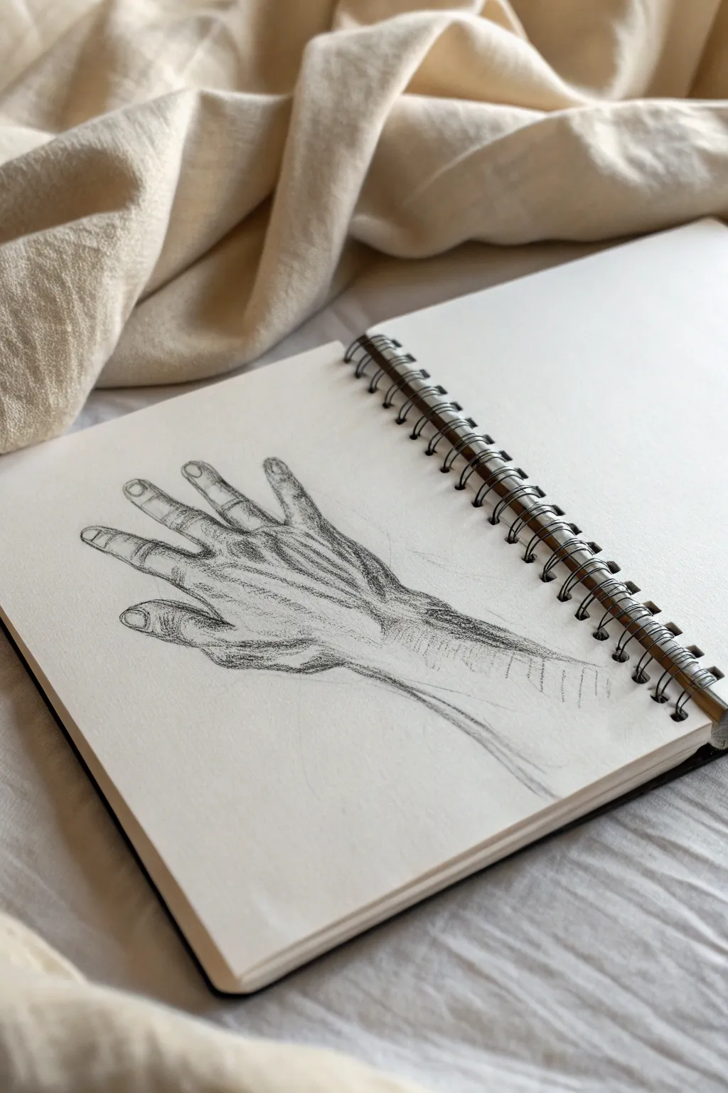 Cross-contour hatching turns a simple hand sketch into a sculpted, dimensional study.