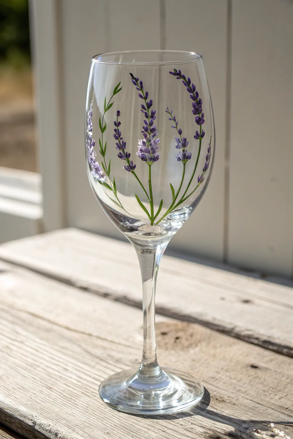 Transform plain glassware into a botanical beauty with this elegant lavender design.