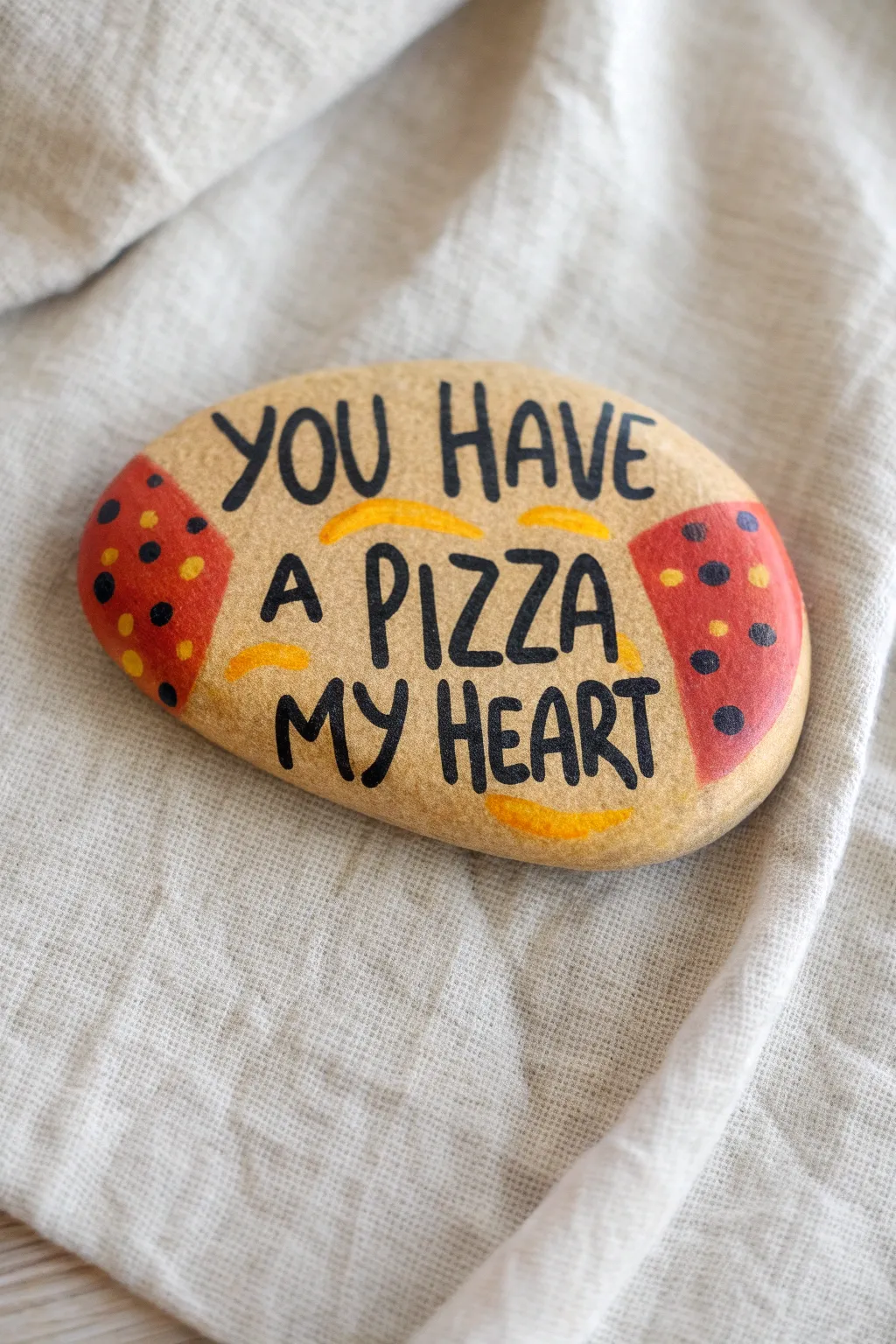 Slice into creativity with this adorable pizza rock! A punny, heartfelt DIY gift idea.