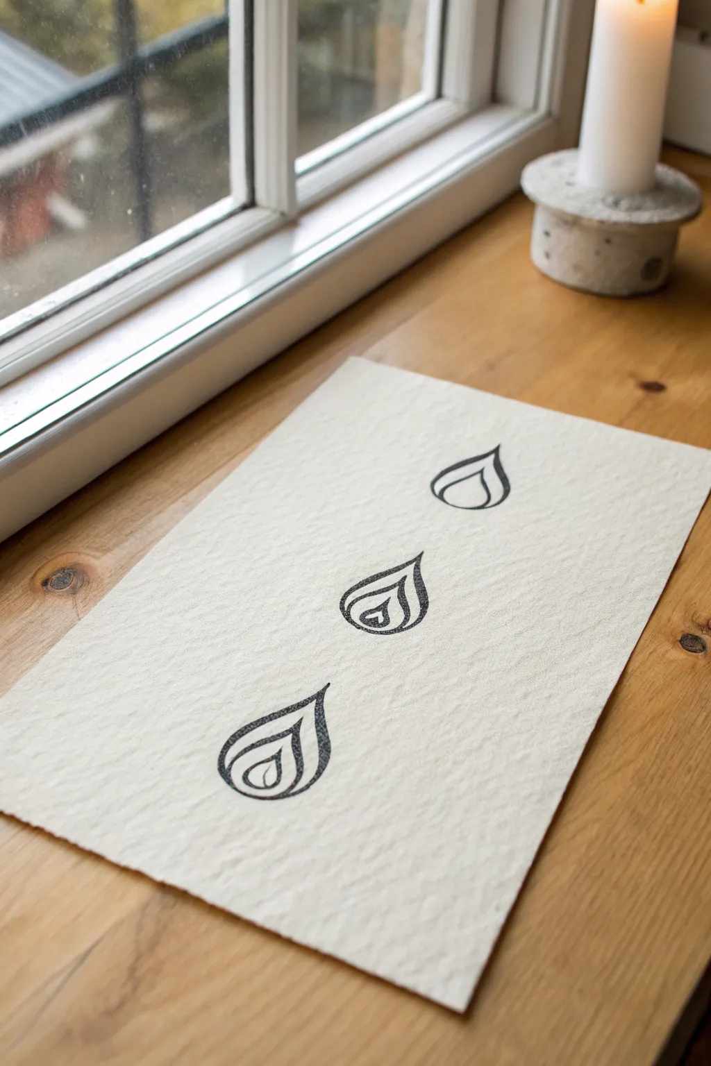 Three minimalist flame tattoo sketches in bold ink, clean Scandinavian vibe with a soft boho touch.