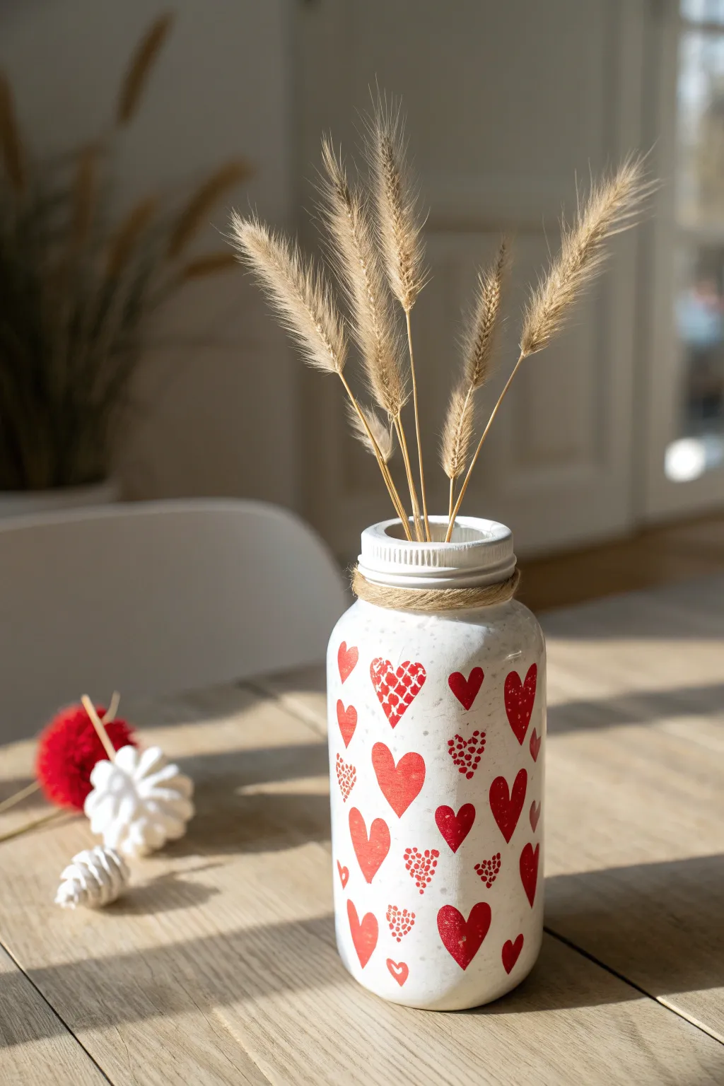 Create a sweet keepsake! Turn little thumbprints into hearts on a painted jar.