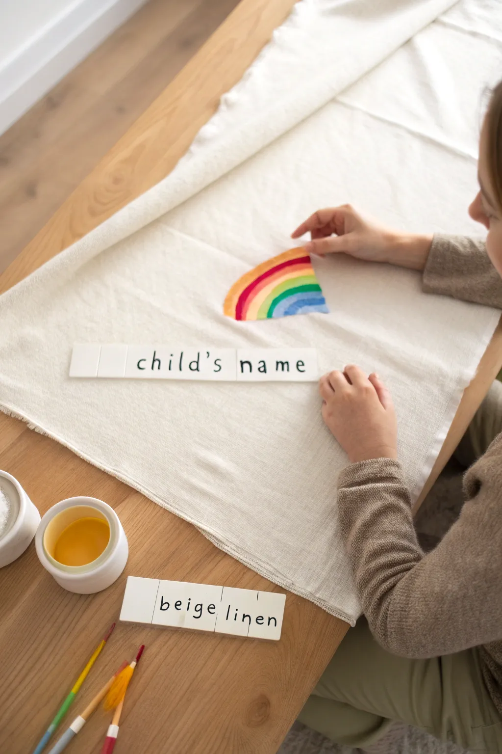 Peel and reveal tape resist rainbow canvas, a joyful kids paint party idea with crisp lines