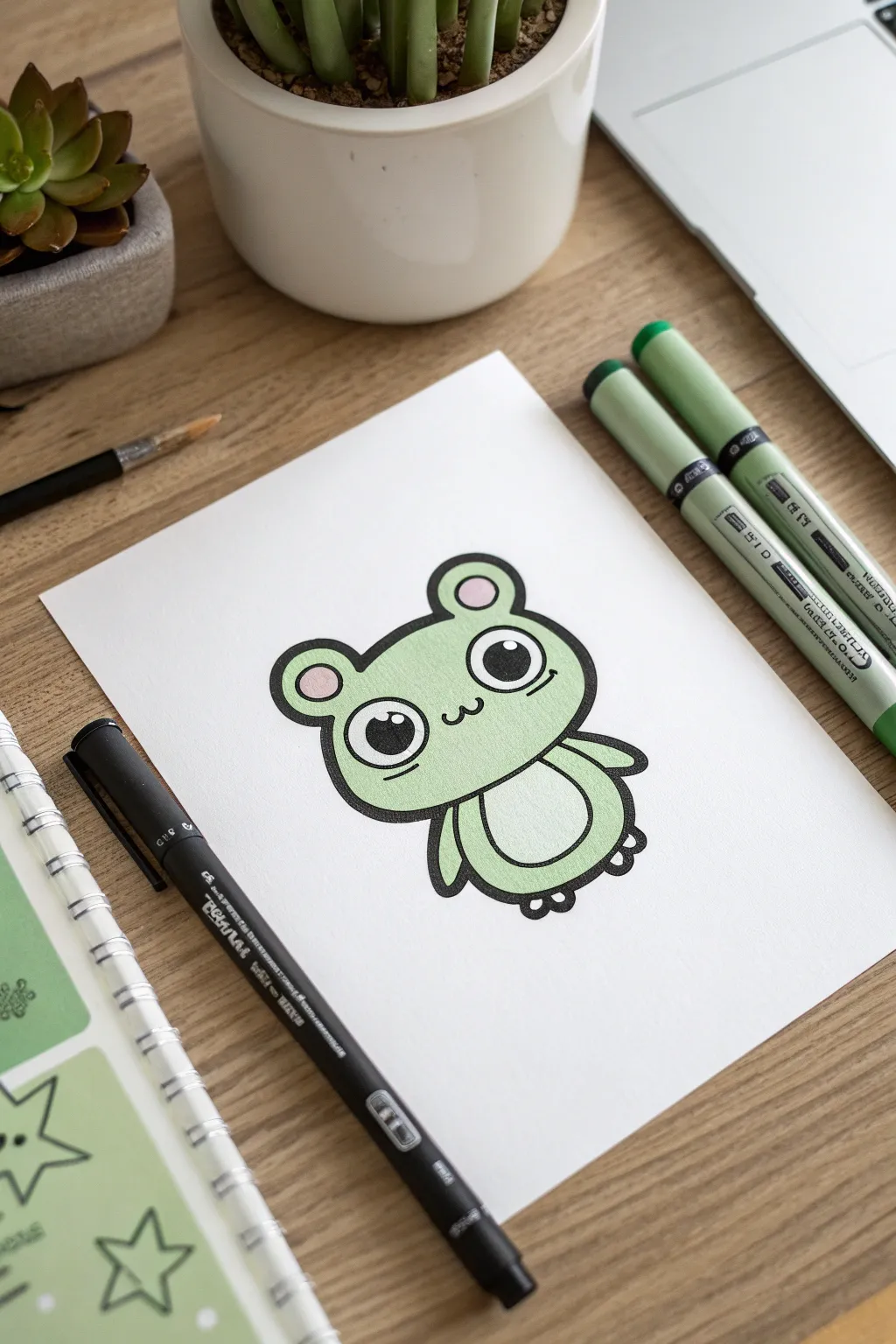 Turn simple sketches into cute sticker art with bold lines and flat colors.