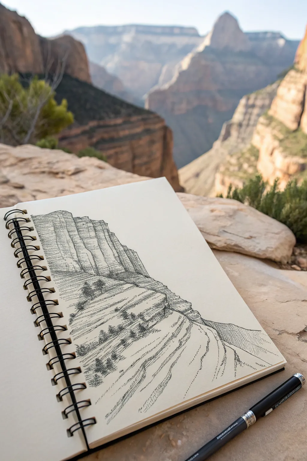 Minimal strata line study: an easy rocky mountain texture with calm Scandinavian boho vibes