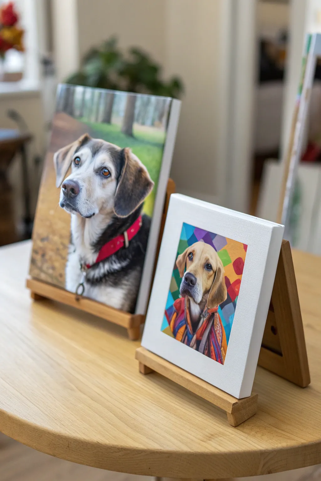 Paint your pet twice: calm realism and playful color for a meaningful couple date keepsake