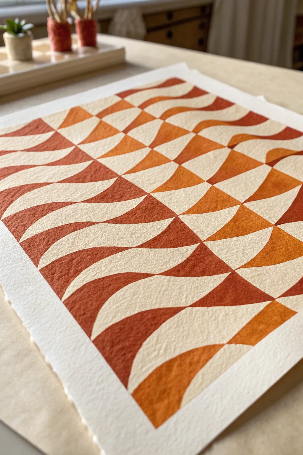 Embrace retro vibes with this groovy wavy checkerboard pattern. A fun and bold painting idea!