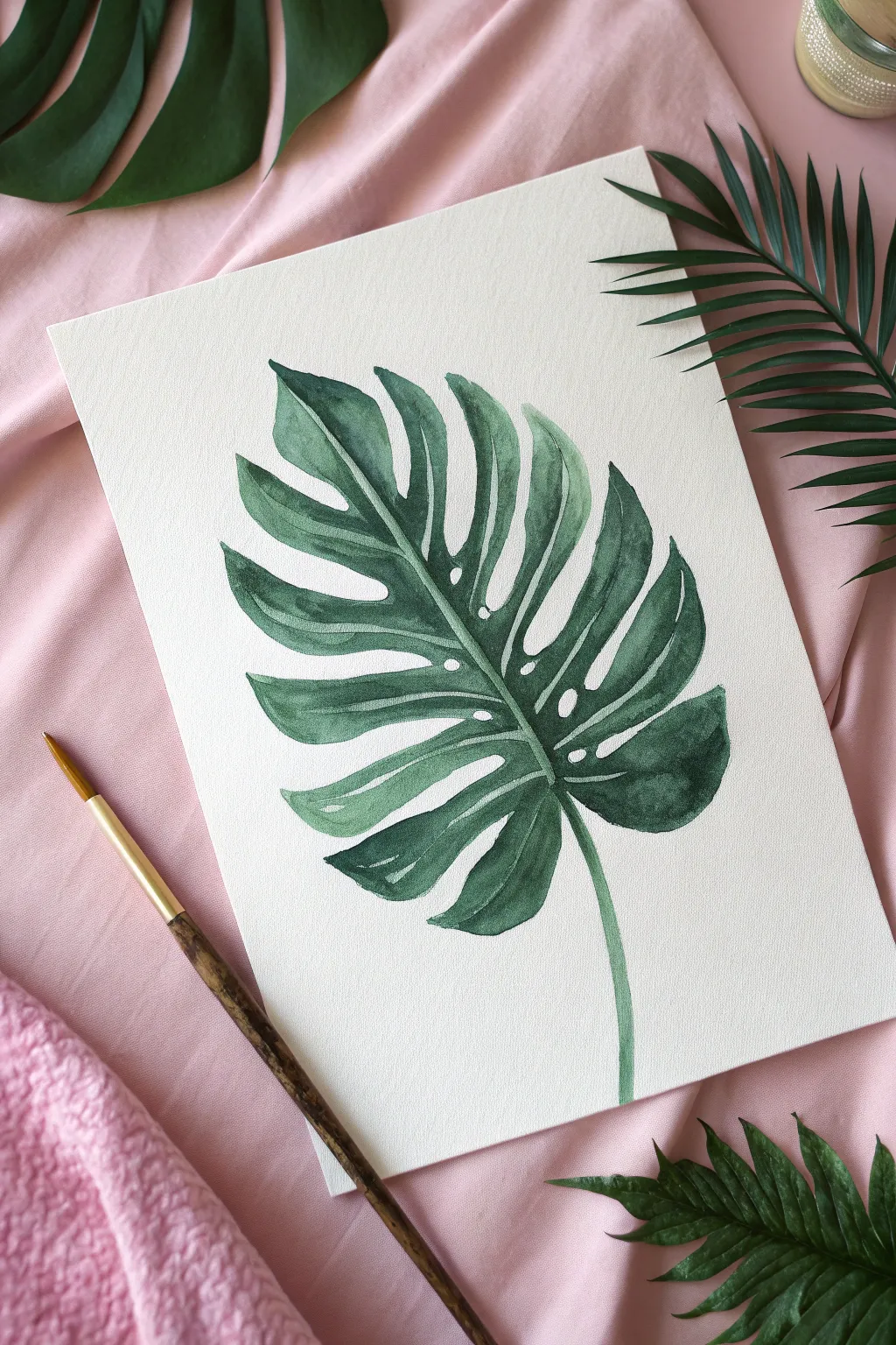 Bring the tropics home with this simple palm leaf painting tutorial. Perfect for beginners!