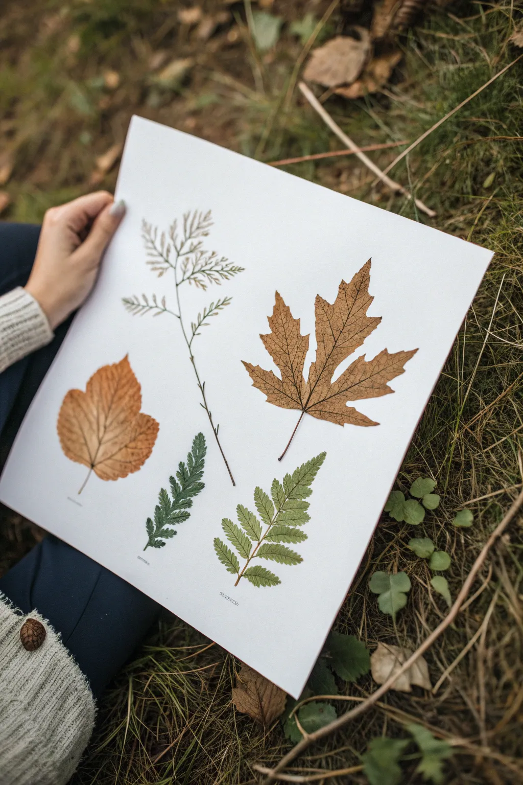 Leaf-stamp forest art: simple, kid-friendly nature painting with beautiful minimalist contrast