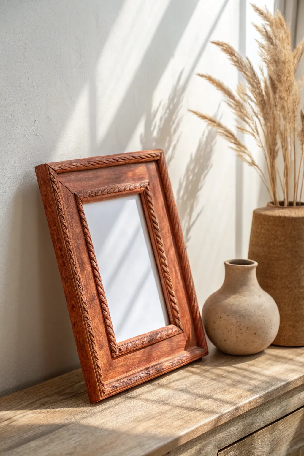 Get the trendy clay pot look with this easy DIY faux terracotta frame texture. 🏺✨