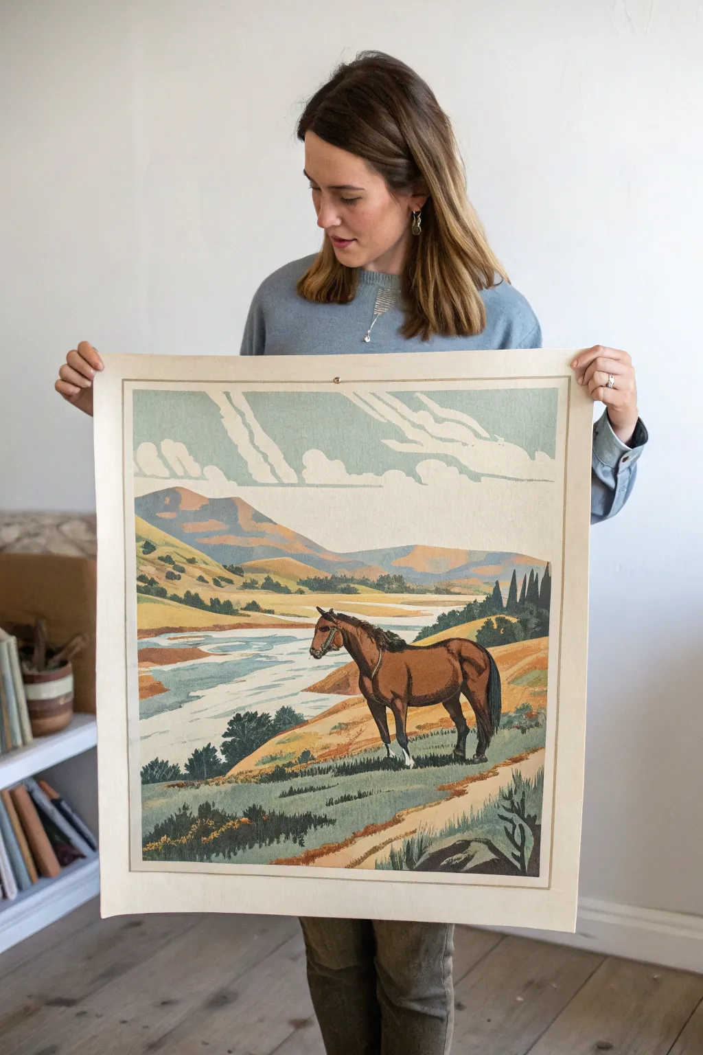 Retro paint-by-number look with crisp color zones and a muted vintage palette for throwback charm