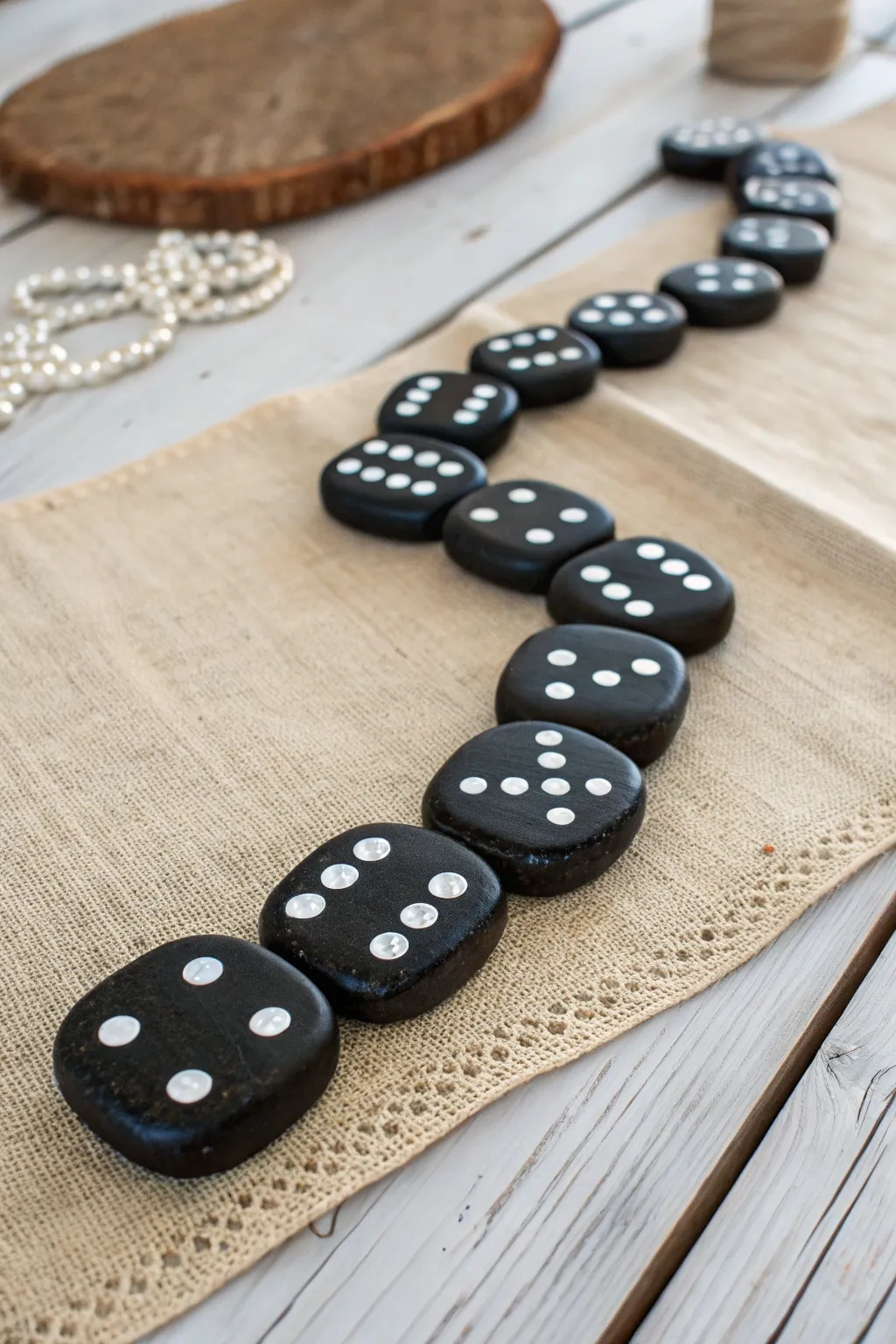 Create a timeless game with nature! These DIY black and white rock dominoes correspond perfectly.