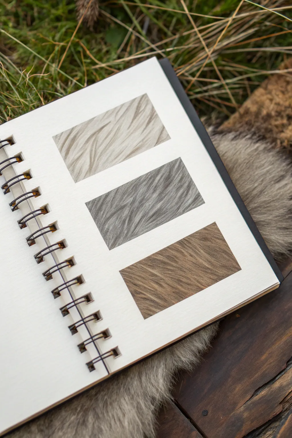 Practice fur shading with three simple swatches: soft, shaggy, and gradient texture.