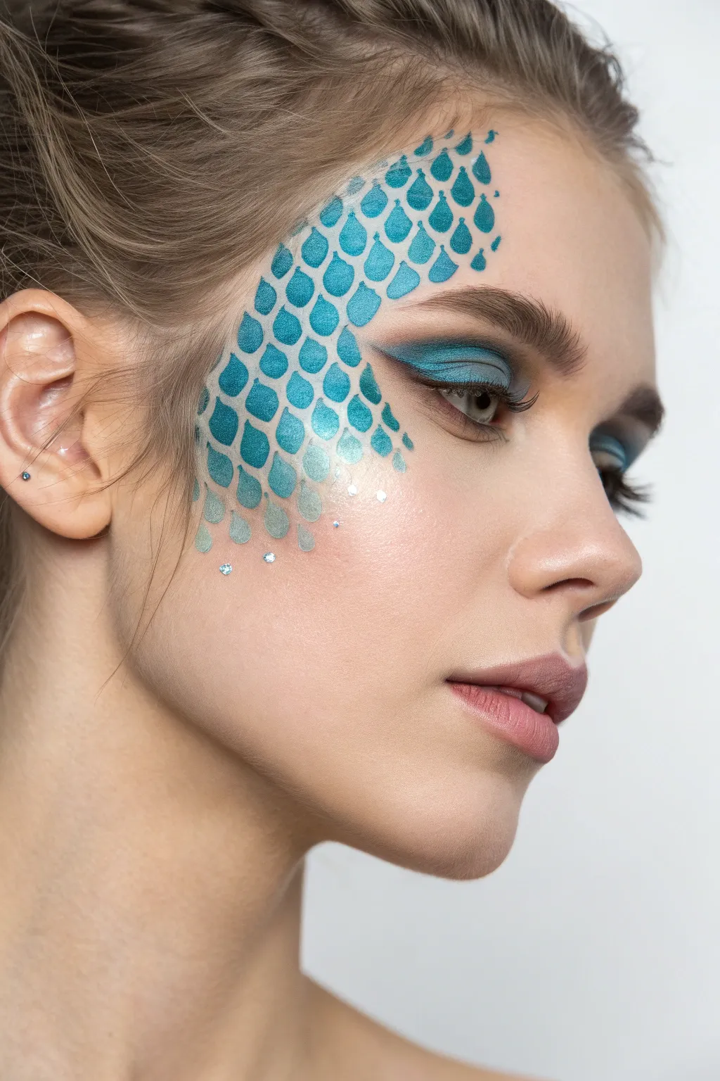 Create this dreamy boho mermaid look in seconds using a simple fishnet stencil technique.