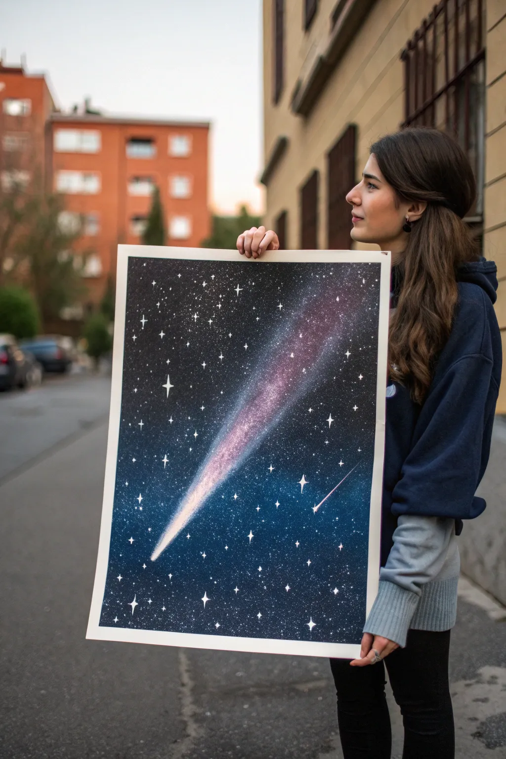 Create fast comet streaks with spray paint: one bright head and a dreamy fading light trail