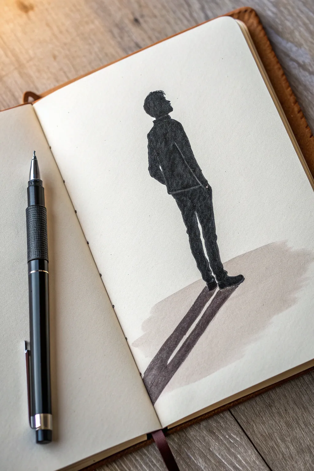 Minimal aura silhouette with gradient dotwork bands, calming spiritual drawing inspiration