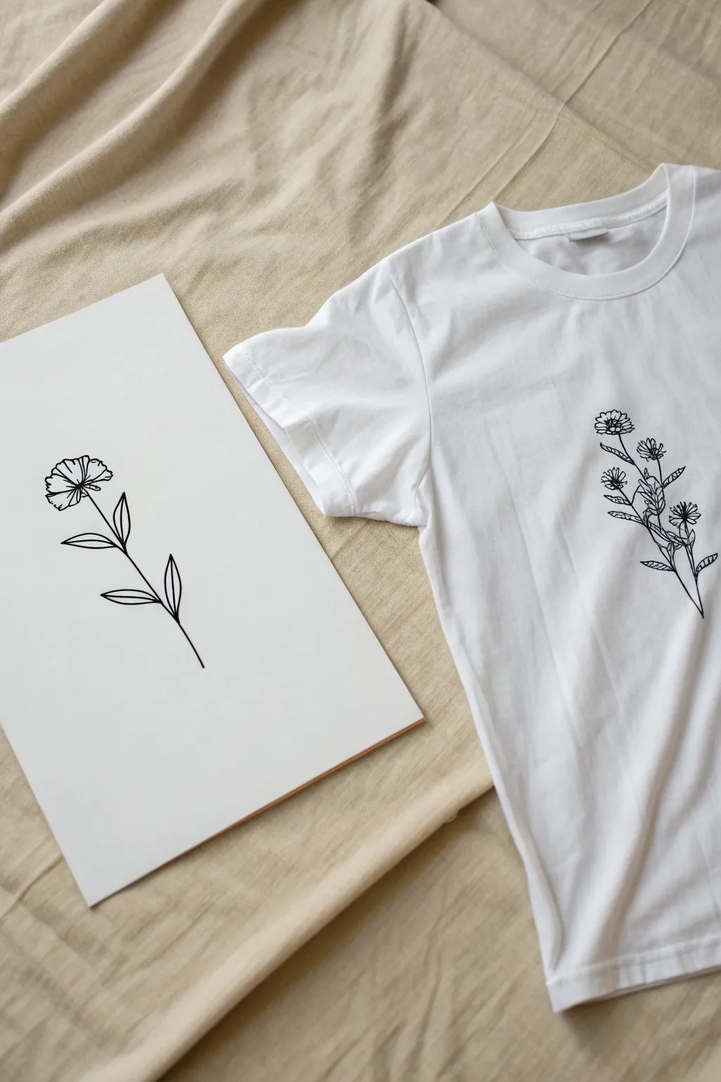 Sketch-to-shirt made simple: a calm side-by-side view that makes transfer feel doable