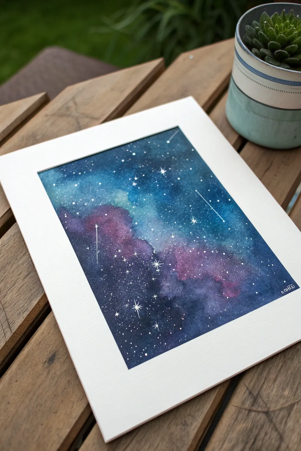 Minimal star field with delicate constellation lines for an easy, elegant universe painting idea