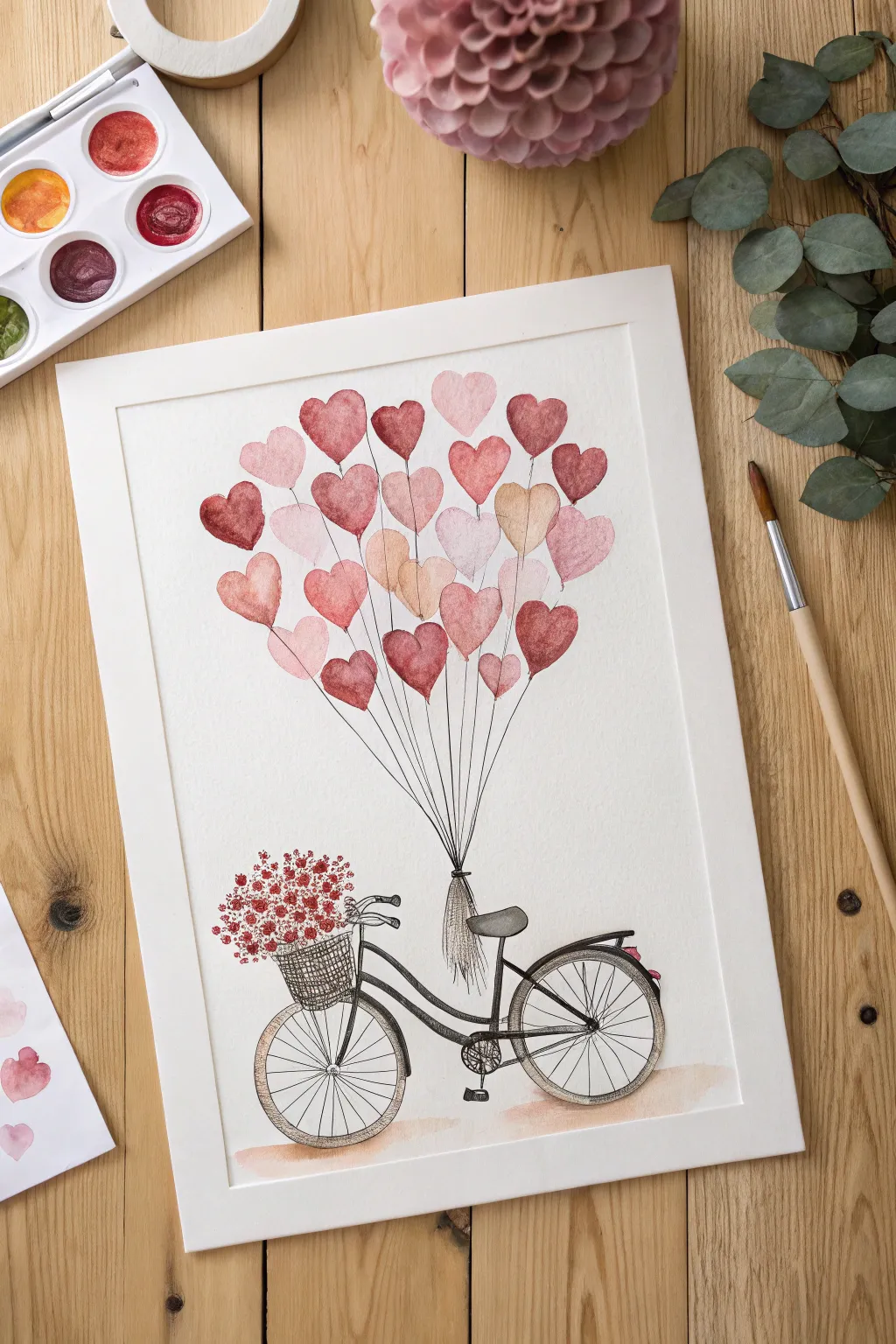 Craft a sweet family keepsake with this DIY fingerprint balloon bicycle art.