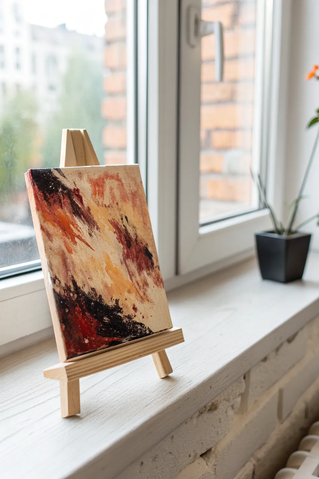 Three colors, endless motion: a mini brush-mark energy study with bold contrast and texture.