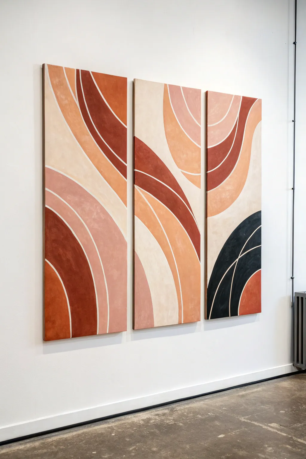 Triptych idea: let the empty gaps become a glowing sunbeam that shapes the whole design