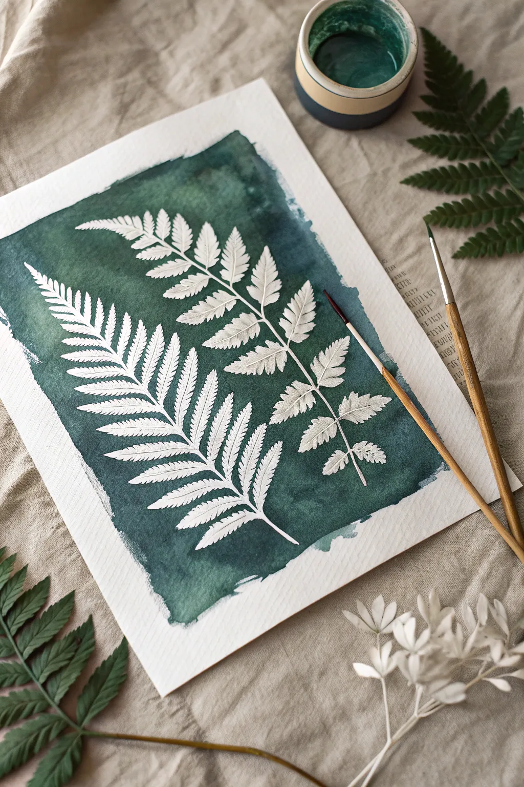 Master negative space painting with this stunning botanical leaf technique.