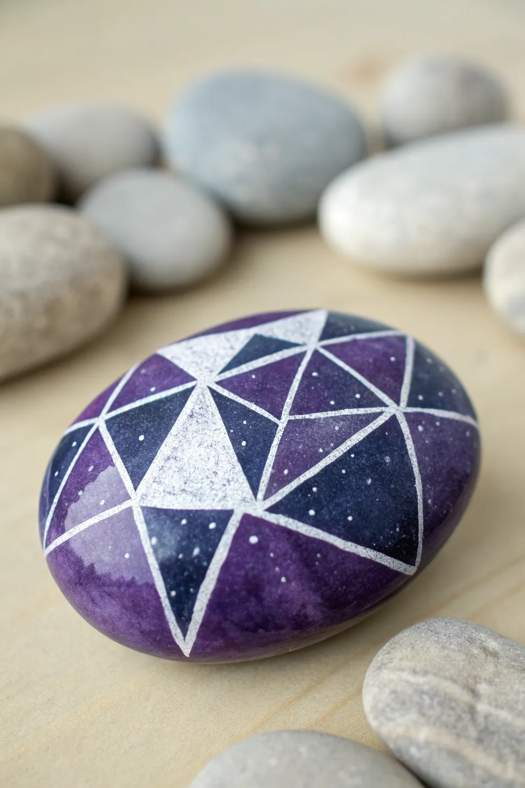 DIY faux crystal rock: faceted gemstone illusion that pops on a clean minimalist backdrop