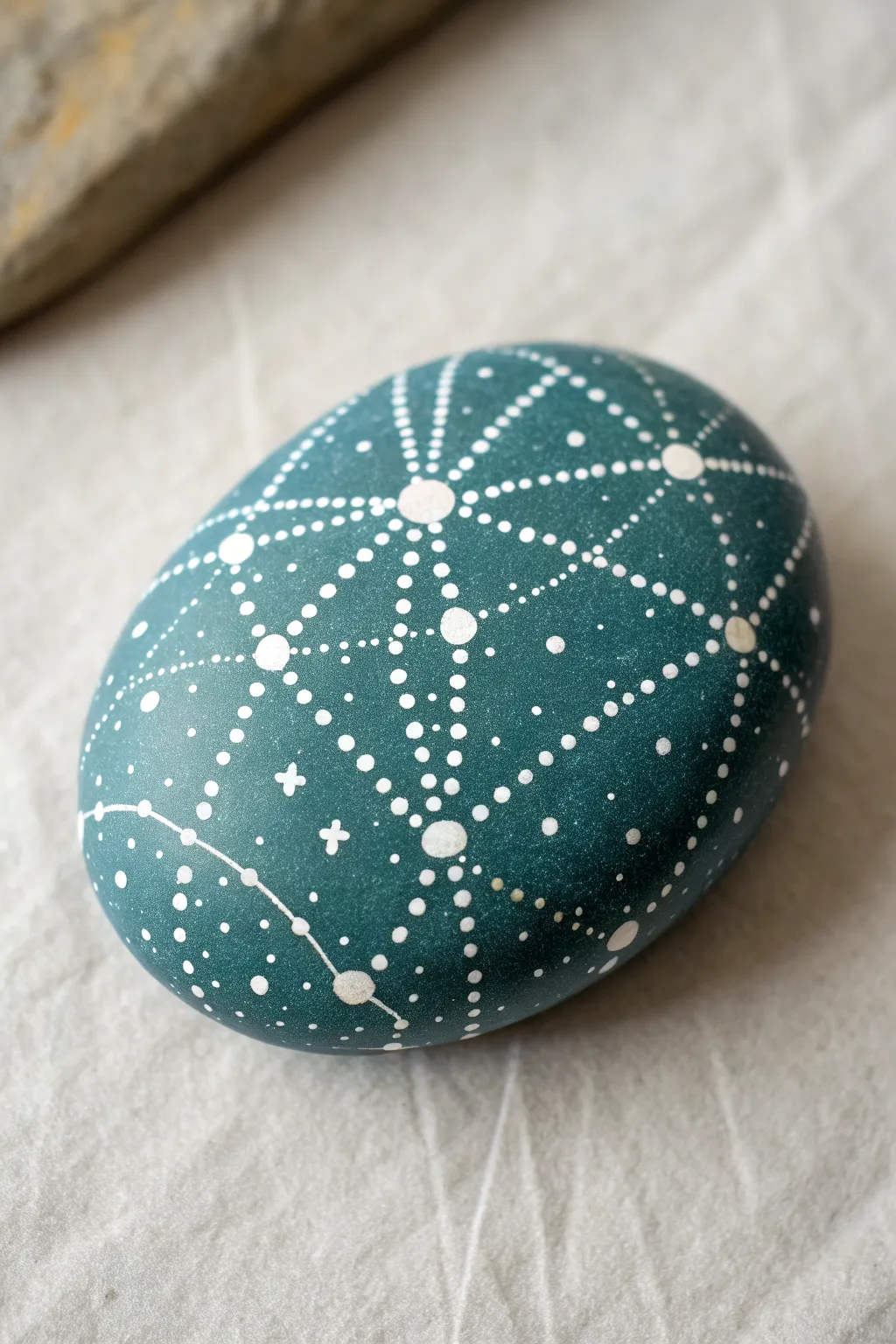Glow-in-the-dark constellation rock idea with simple dots and lines, day-to-night contrast