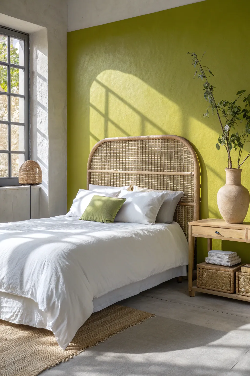 Wake up to zesty chartreuse energy! This bold hue adds a modern twist to cozy boho vibes.