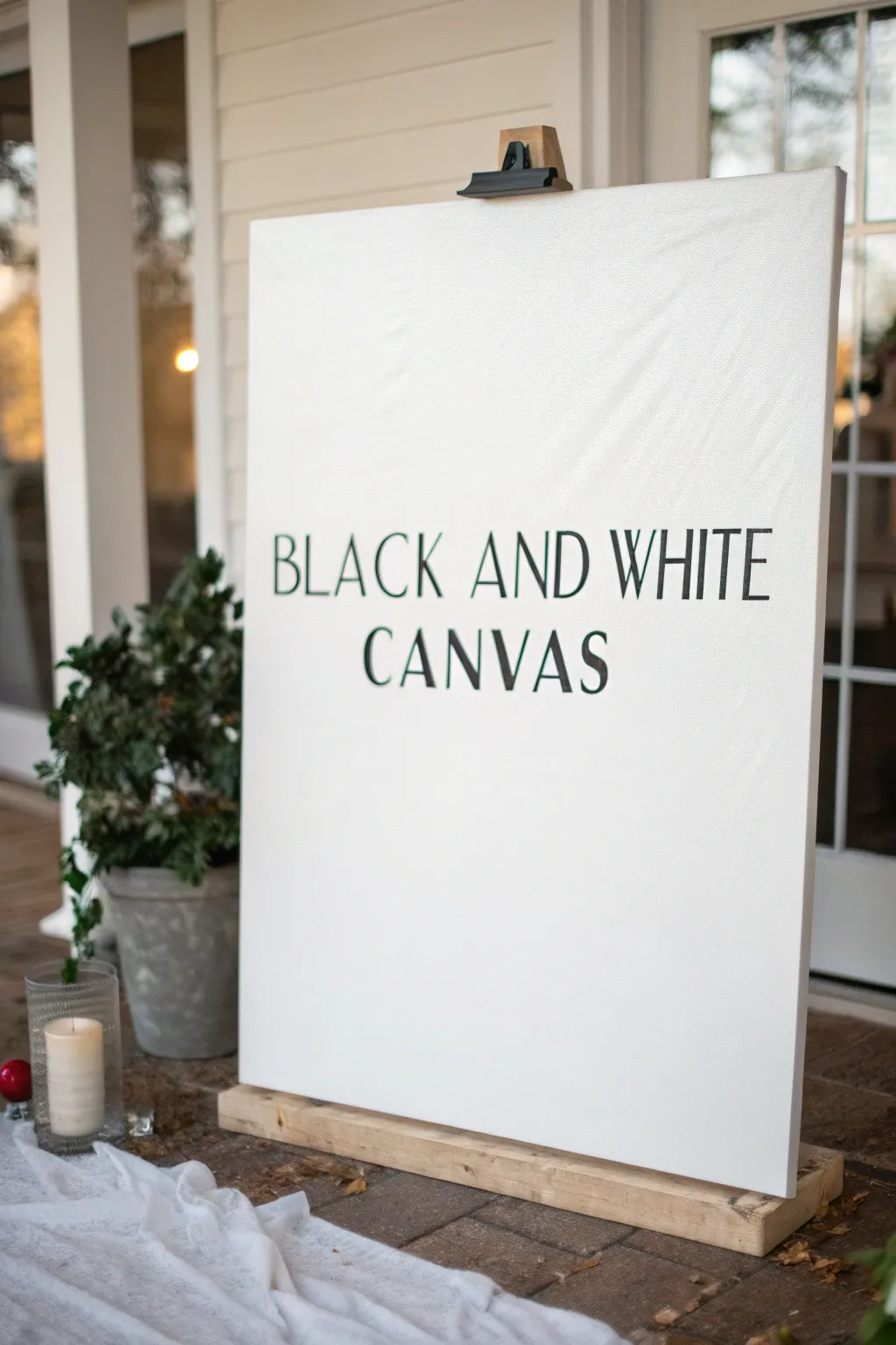A single bold black word with soft painterly edges on a white canvas, clean and striking.