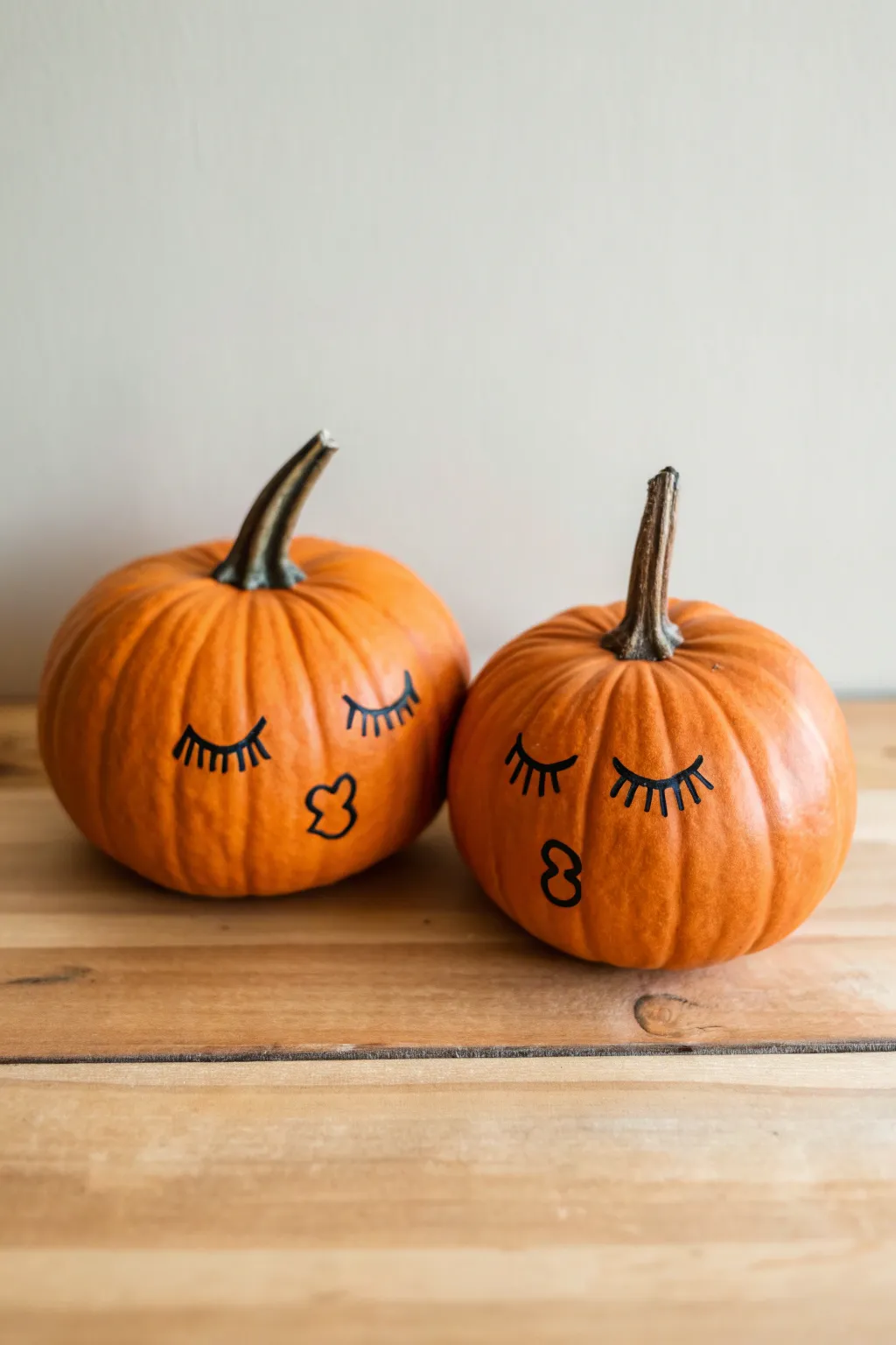Minimal line-art couple pumpkins with a modern Scandinavian look and cozy boho warmth