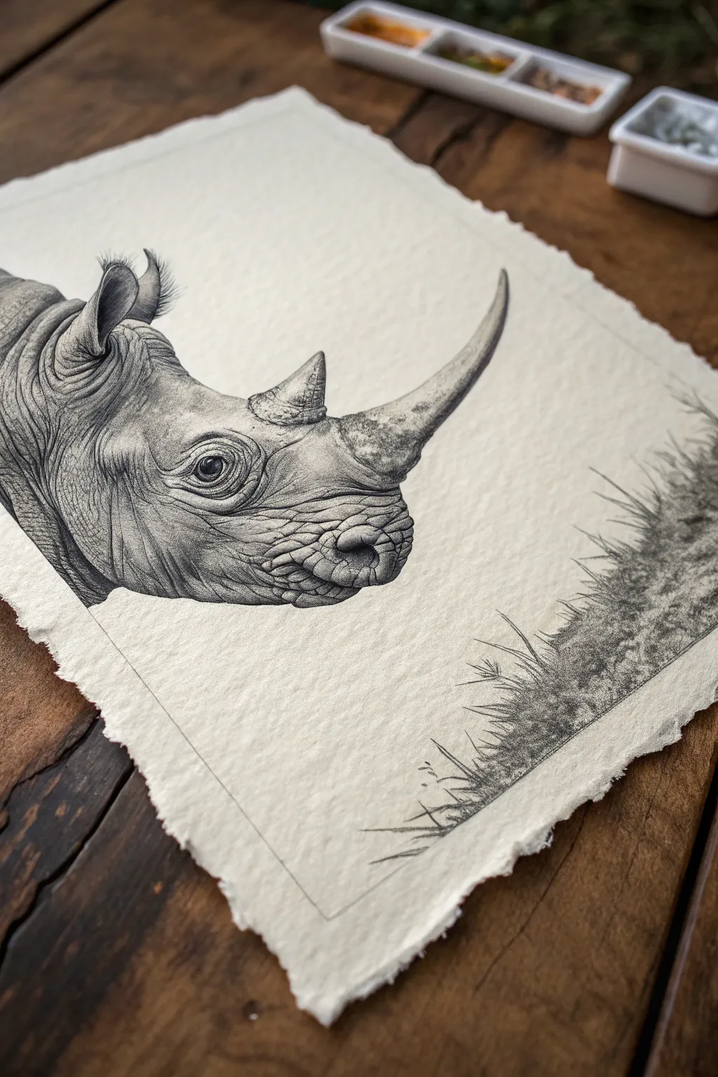 Invent micro-textures with horns, pores, and ridges in a crisp fantasy creature close-up.