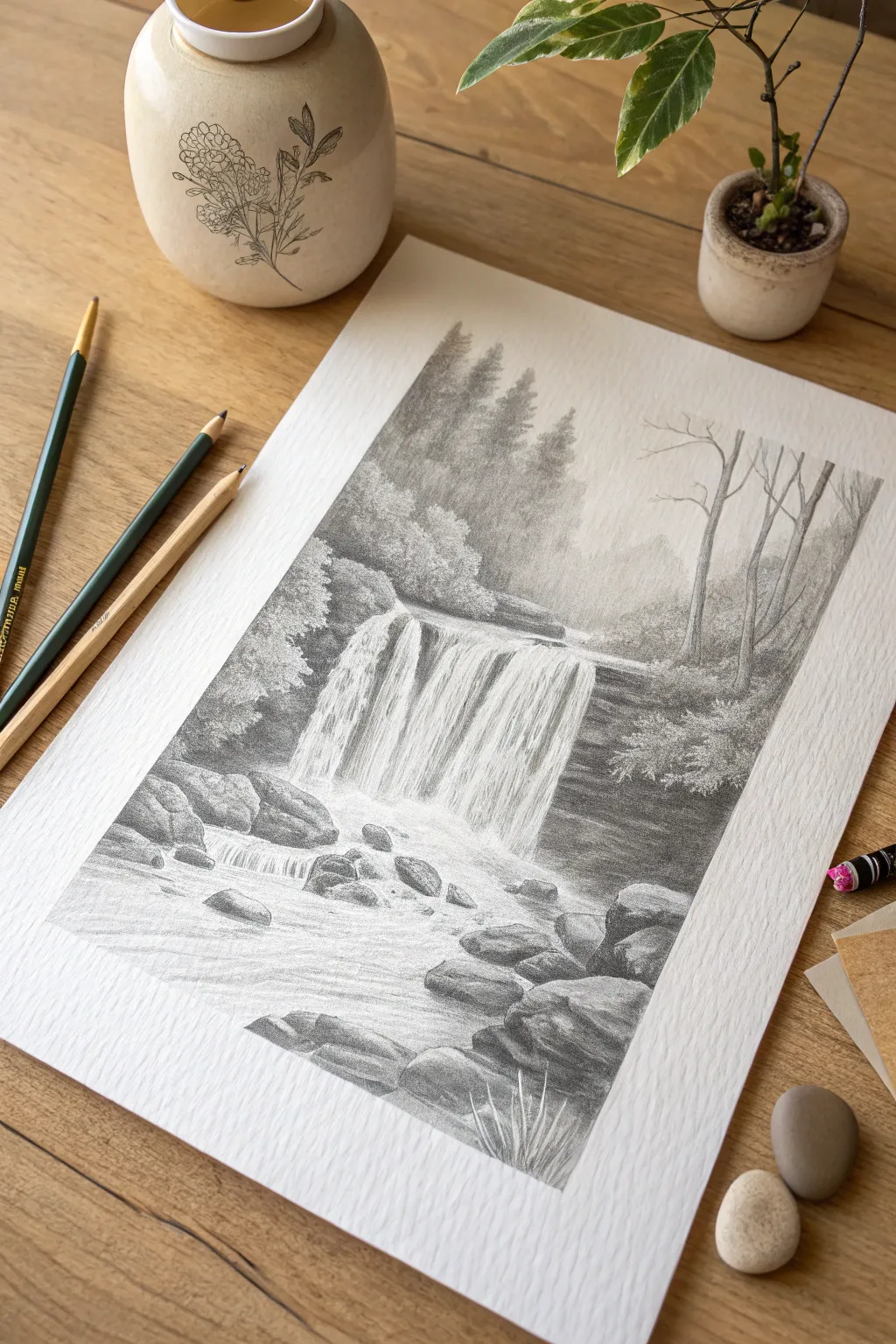 Master the flow of nature with this stunning cascading waterfall texture technique.