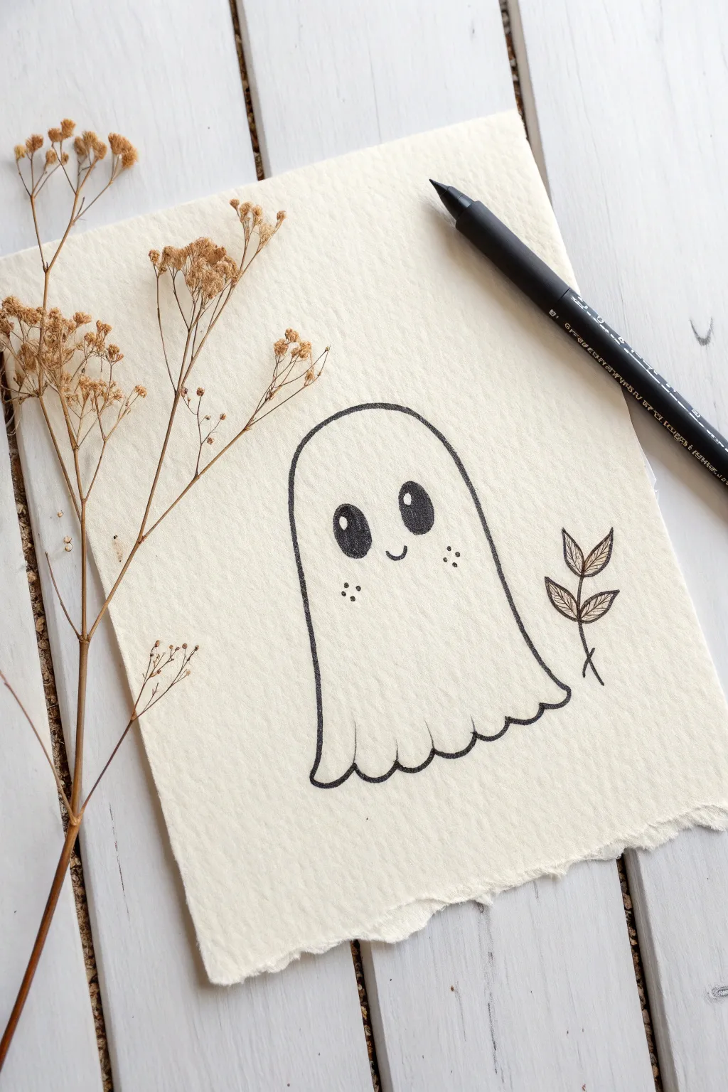 Simple and sweet! These cute sheet ghosts are the perfect cozy doodle idea.