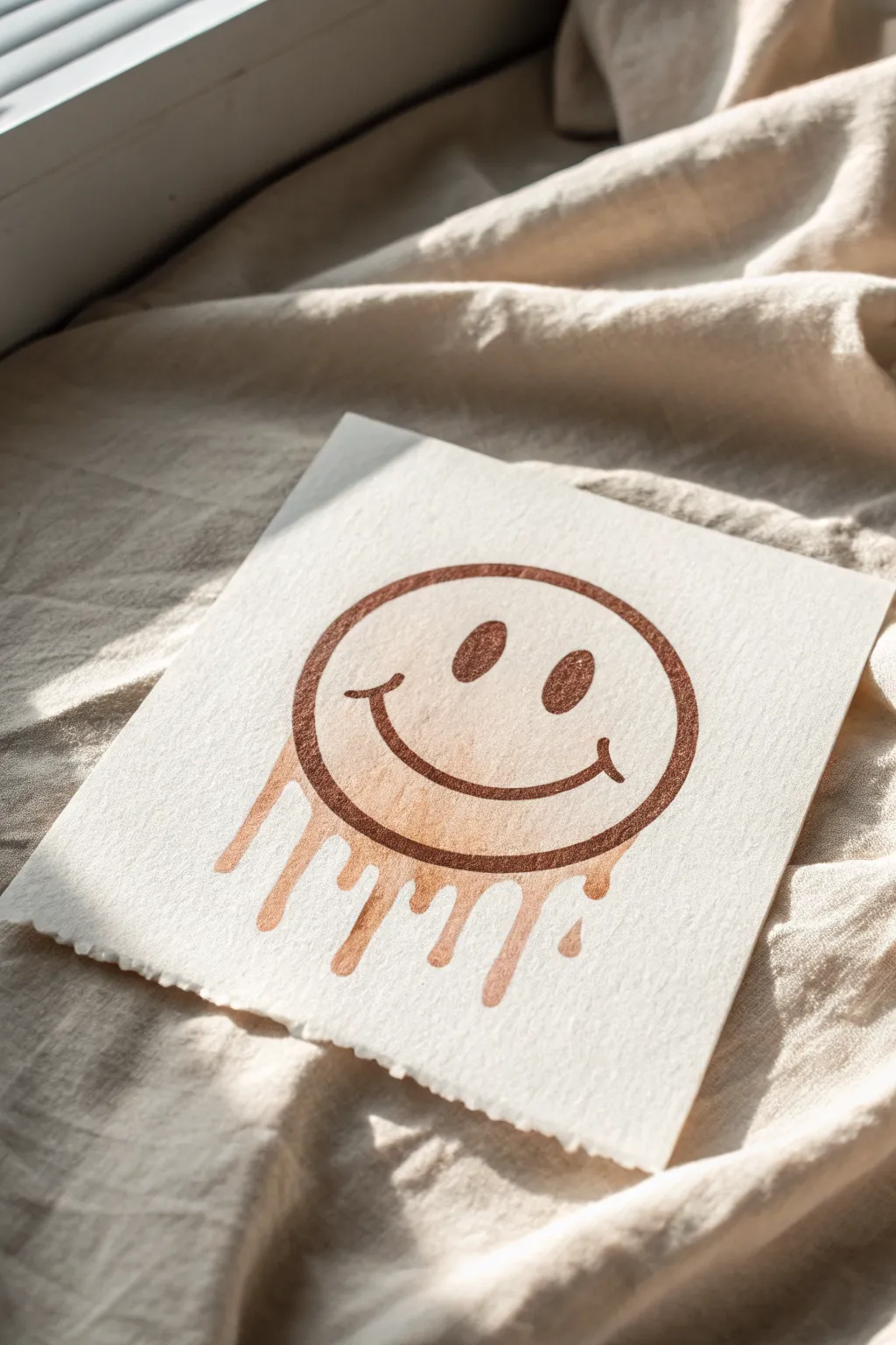 Try this easy hippie doodle: a minimalist melting smiley with smooth drips and bold contrast