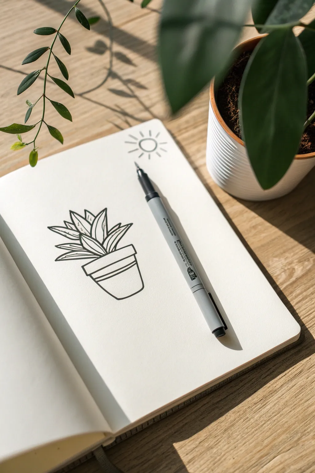 Minimal outline + one bold marker shadow to create instant depth in a clean, modern style.