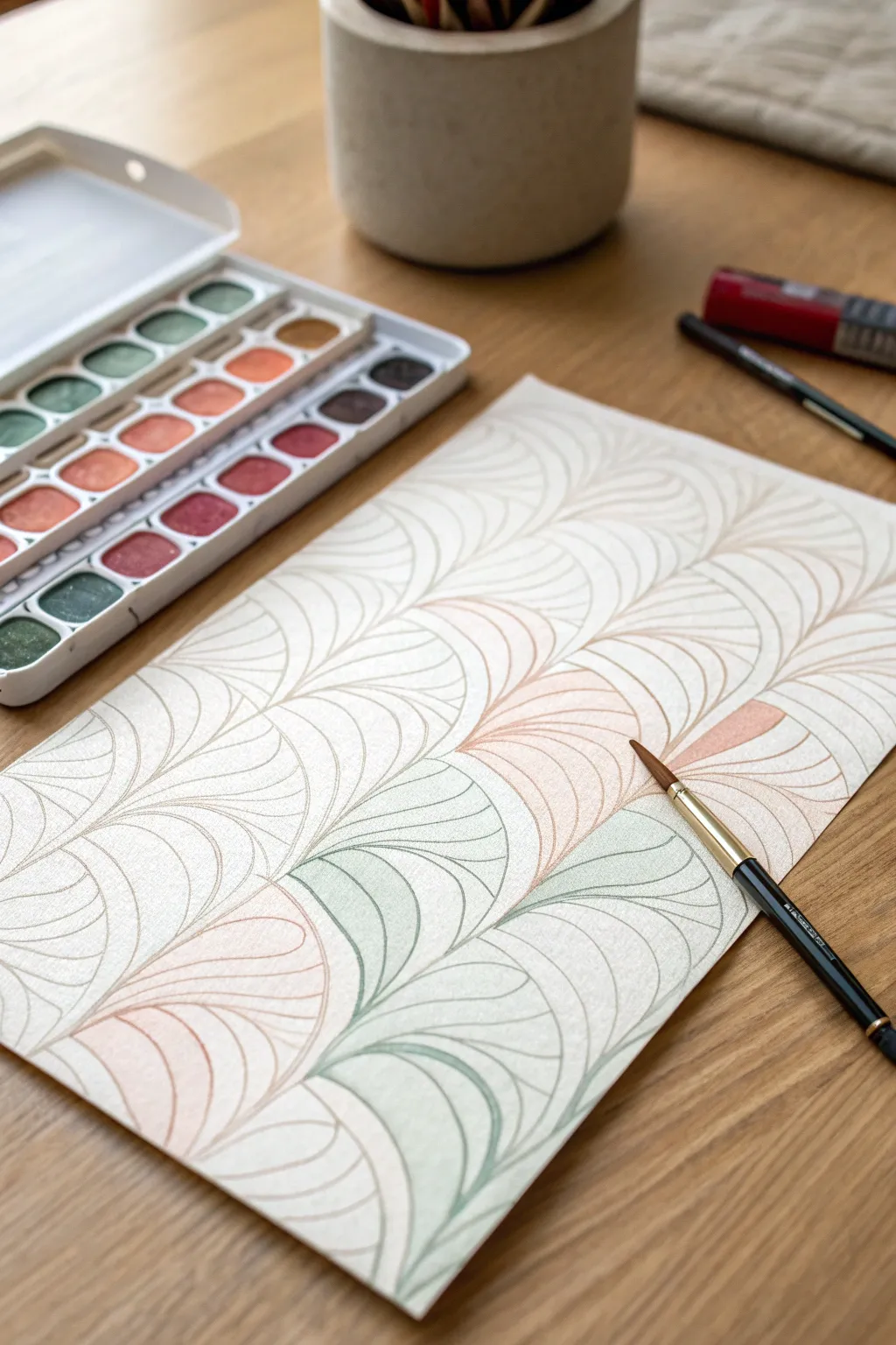 Relax your mind with the soothing flow of neurographic watercolor art.