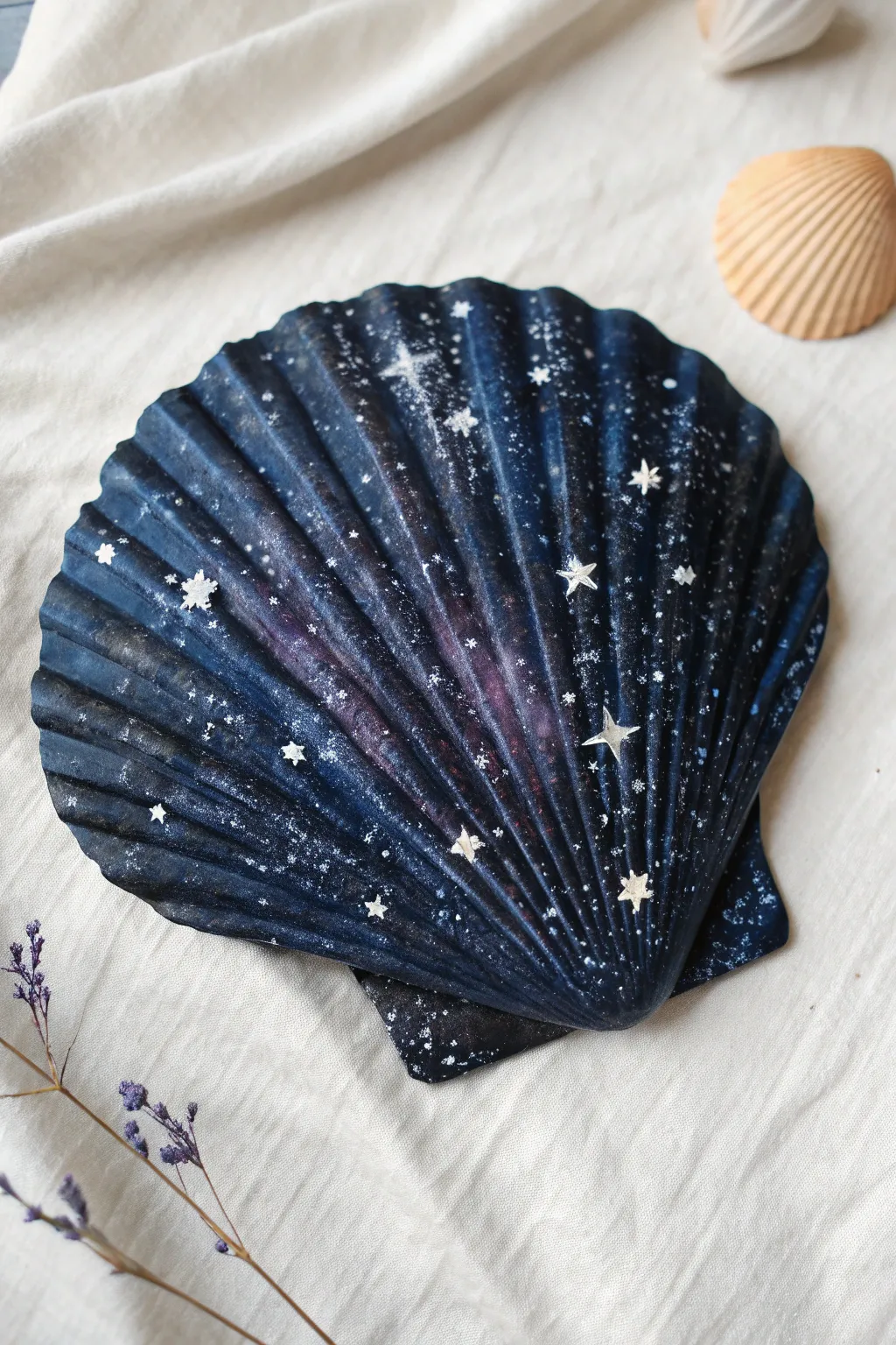 Capture the magic of the cosmos with this dreamy galaxy painted seashell. A stunning boho DIY!