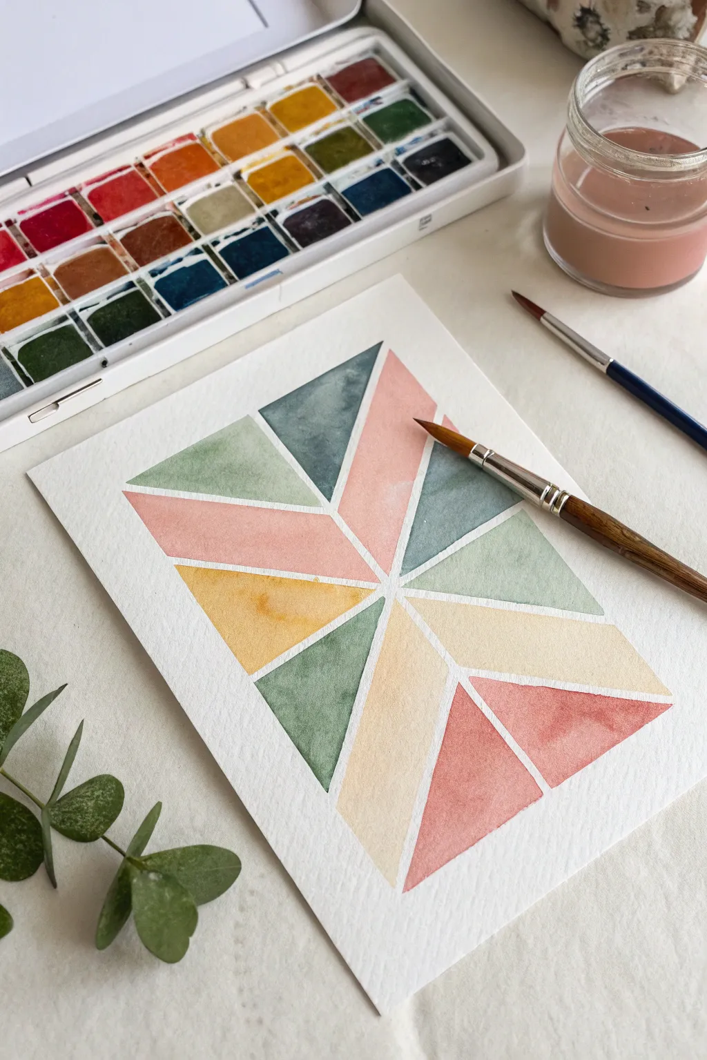 Modern watercolor color blocks: bold geometric washes with soft overlaps for instant gallery vibes